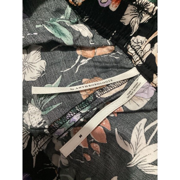 Anthropologie Black Floral Mushroom Butterfly Print Elastic Waist Sleep Shorts M - Picture 4 of 5